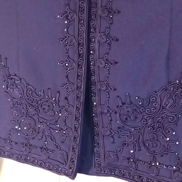 Donna Morgan 2 pc. Modest Blueish Purple Blazer Suit Set 8 - Picture 7 of 8